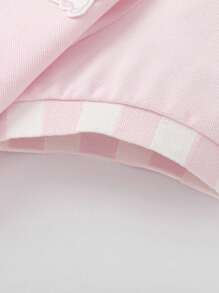 Balabala Vestido feminino Polo Color-Block, roupa elegante de verão - branco vermelho - Visão 5