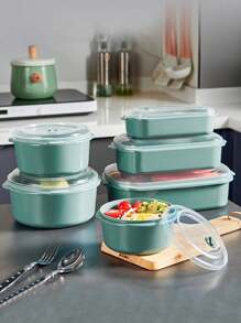 3 pezzi di contenitori per alimenti in plastica adatti al microonde con coperchi, adatti per frutta, verdura, ravioli, carne, uova, zenzero, aglio, cipolle | Riutilizzabili, multifunzionali, a tenuta stagna, ideali per casa e cucina