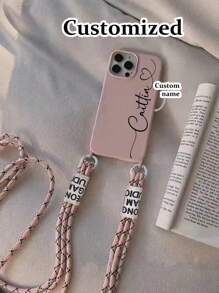 Custom Letter Painted Lanyard/Strap Protective Phone Case, Bicolor Crossbody High-End Design, Compatible With IPhone 16/16Pro/16ProMax/16Plus/14ProMax With Detachable Strap, Compatible With IPhone 15ProMax/13ProMax/14/7P/12ProMax, Soft Silicone, Beige 11 Backpack Style Adjustable Strap Phone Case,Clear,Stylish,Colorful,Vintage,Cute,Contracted,Funny,Custom,Personalized,Unique,Customized,Ideal Gifts For Him,Ideal Gifts For Her,Boyfriend,Girlfriend,Family,Friends,Grandparents,Couple,For Anniversaries,For Birthdays,Iphone Cases