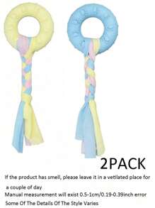 Juguetes para perros, juguetes de correa para perros pequeños, juguetes para masticar interactivos para cachorros, juguetes de tira y afloja, juguetes de limpieza dental, regalos, juguetes de anillo para masticar para perros pequeños y medianos, juguetes interactivos de goma con correa de tela (azul, rosa, amarillo) para interiores y exteriores, juego, entrenamiento, Día de San Valentín, regalos para gatos/perros - Multicolor - Ver 16