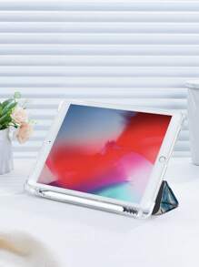 Capa protetora plana com estampa de elementos do oceano, azul, compatível com iPad de 10,2 polegadas, iPad Pro 11 2021/2020/10ª geração, iPad Mini 4/5/6, Galaxy Tab A8 10,5 polegadas 2022, MatePad 10.4/Tab, com compartimento para lápis, à prova de choque, capa protetora com suporte para tablet