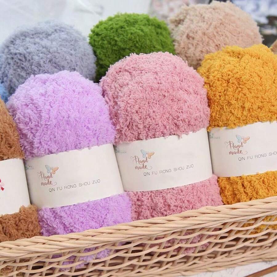 3 Stücke/Pack 50g/1,76oz Korallenfleece Garn Bälle für selbstgemachtes Stricken von Schals, Taschenmaterialien