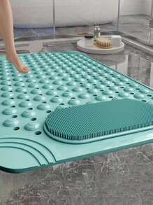 1pc Non-Slip PVC Bath Mat With Massage Nubs - Rectangular, Dot Pattern, Shower And Bathroom Rug, Bath Mats For Bathroom Home Bathroom Decor Fall Decor Back To School - Multicolor - View 4