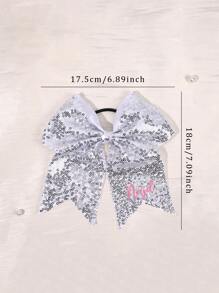 1 pièce nœud pour cheveux personnalisé pour filles, bandeau avec nom personnalisé, lien pour cheveux à paillettes multicolores, accessoire de cheveux élastique pour pompons de cheerleading, accessoire de cheveux exquis à personnaliser pour pompons de cheerleading pour filles