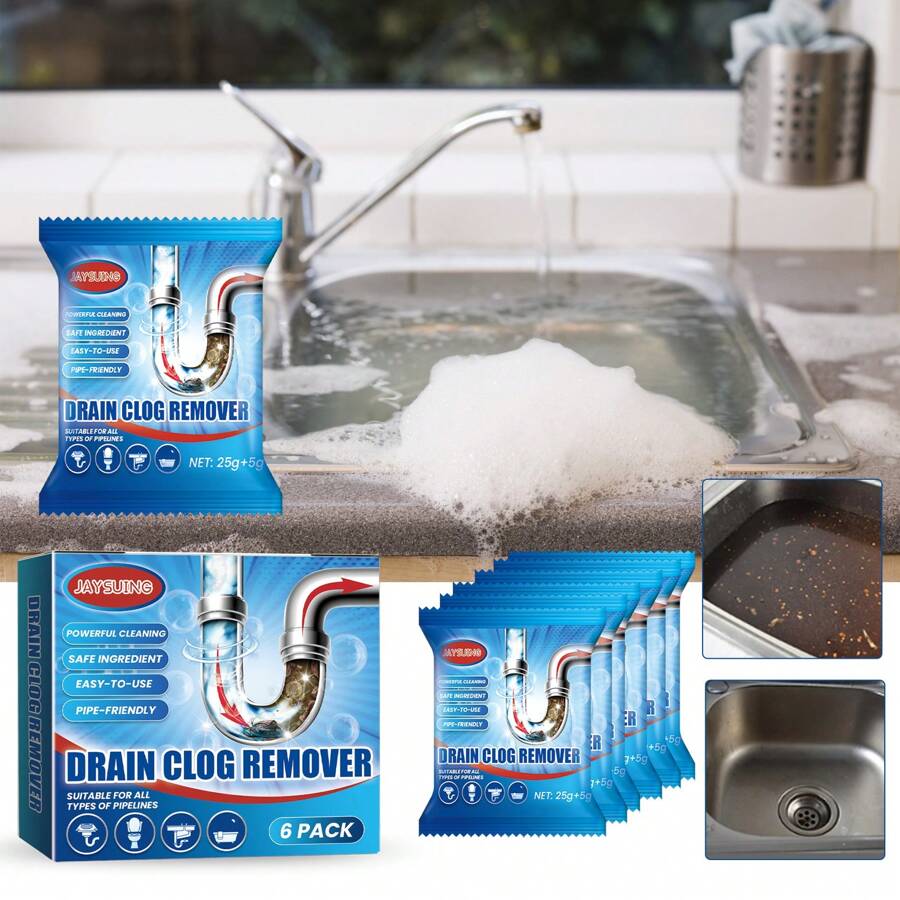 Drain Clog Removal Powder Toilet Kitchen Sewer Anti-Clog Cleaning Deodorizing Powder - 1 - View 1