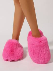 Men And Women's Fuzzy Scuff Slippers Memory Foam Winter House Slippers Bedroom Shoes Scuff Indoor Warm Slip On Soft Comfy Memory Foam Non-Slip Indoor House Shoes Faux Fur Slip Ons Faux Fur Slip Ons, Fluffy House Slippers For Women With Non-Slip Sole, Soft Plush Indoor Slippers - 粉色 - 查看 4