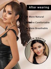 7JHH WIGS 22 英寸爪夹式马尾辫接发波浪卷发蓬松爪式马尾辫发饰女士适合女孩日常派对使用