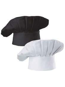 2pcs Adult Adjustable Elastic Chef Hat, Baking Kitchen Cooking Chef Cap