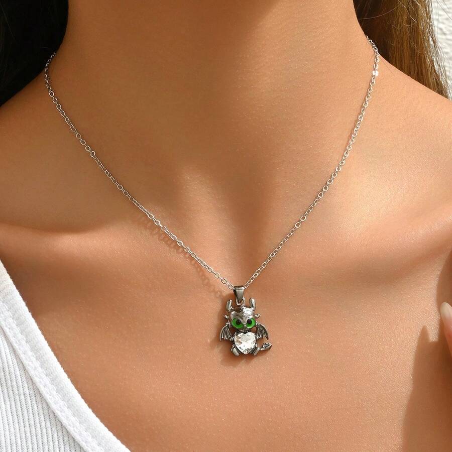1pc Cute Little Dinosaur Hippie Style Women Casual Attention-Grabbing Necklace - Gun Gray - View 1