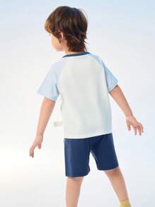 Balabala Kids' Cooling Pajama Set, Soft & Breathable Summer Sleepwear - Blue Tint - View 4