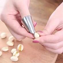 1 Stück Metallschäler Fingerschutz, Gemüseschäler, Küchenutensilien zum Schälen von Knoblauch, Ingwer, Kastanien, Walnüssen, Mais, Multifunktions Fingerschutz zum Ernten von Gemüse und Knoblauch
