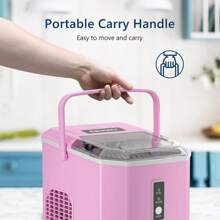 Simzlife Countertop Ice Maker, 26 Lbs In 24 Hours, 9 Bullet-Shaped Ice Cubes In 6 Mins, Self-Cleaning, Stainless Steel Kitchen Utensils Machine