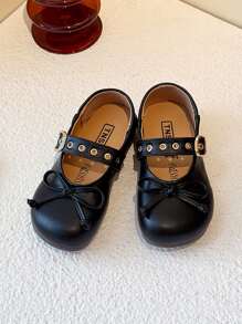 1 Pair Fashionable Simple Cute Bow Flats For Girls