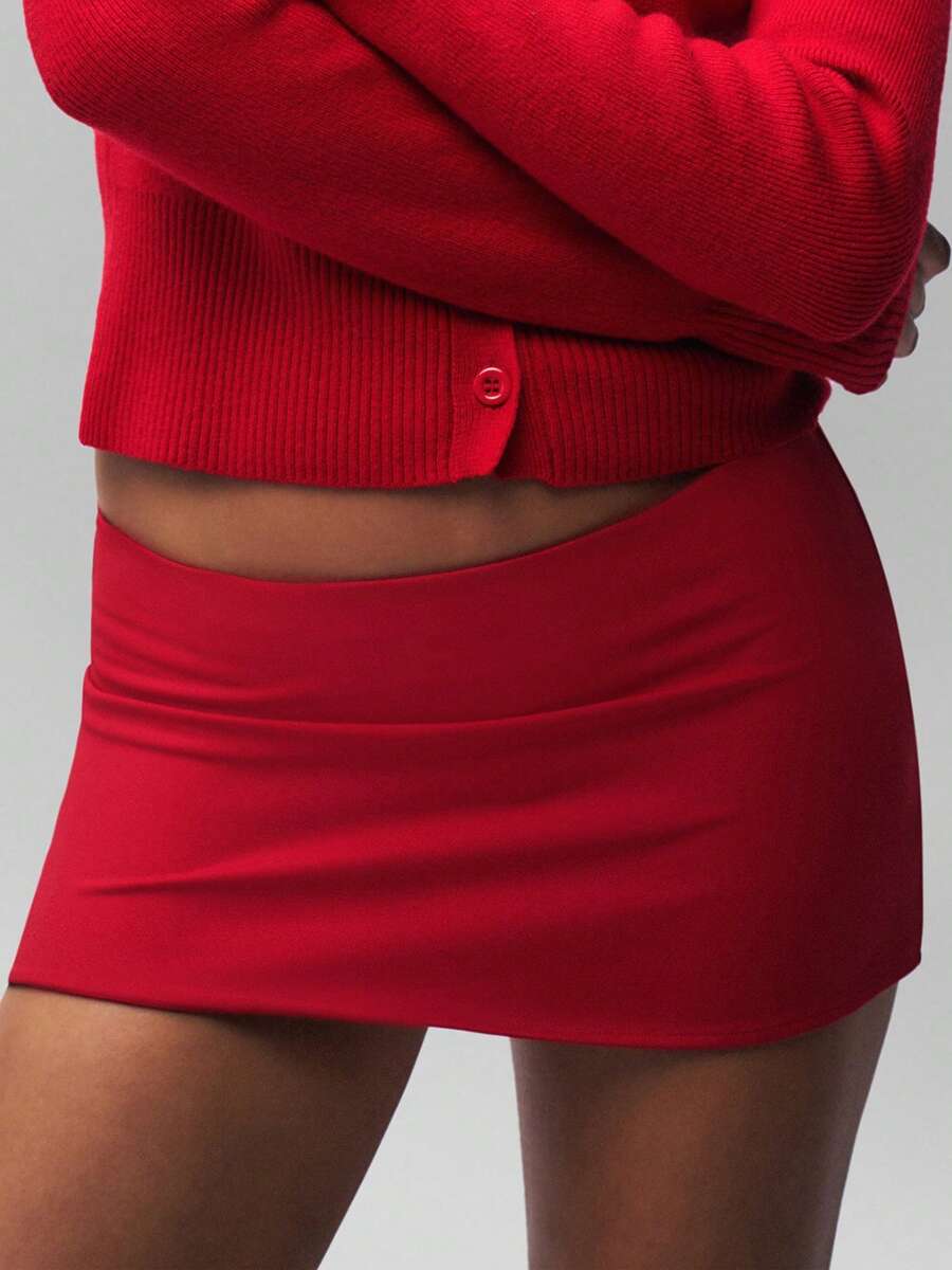 Women's Fashion Mini Skirts Solid Color Low Waist Short Skirts Summer Casual Bodycon Skirts Streetwear