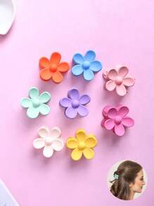 8/16pcs Candy Color Matte Flower Hair Clips, Suitable For Holiday, Party, Gathering, Outdoor Wear
