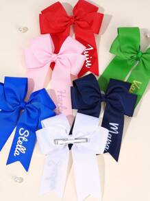 1 pieza Pinza de pelo con lazo personalizada para niñas, lazo de animadora con nombre impreso, lazos de pelo personalizados para porristas, pinza de pelo con moño adorable, adecuada para decoración diaria del cabello, regalo para niñas, multifuncional, ornamental, letra, elegante, moderna, colorida, adorable, casual, personalizada, única, regalo ideal para él, regalo ideal para ella