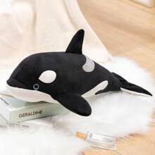 1pc Cartoon Orca Plush Doll, Shark Plush Doll, Giant White Shark Throw Pillow, Marine Life Shark Orca Stuffed Animal, Sleeping Pillow, Security Blanket, Birthday/Mother's Day Gift