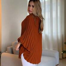 Poncho Tricô Sofia Moda Feminina Outono Inverno - TELHA - Visão 4