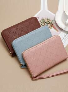 Girl's Korean Style Simple Large Capacity Zipper Wallet, Cards Holder, Coin Purse, Phone Pouch, Card Case - Multicolor - View 5