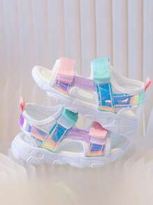 Baby/Toddler Boys/Girls Colorful Soft Sole Hook And Loop Beach Sandals - White - View 5