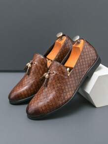 Men's Pointed Toe Formal Leather Dress Shoes, British Style - Multicolor - View 4