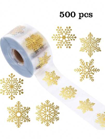 500 buc/rolă autocolante autoadezive transparente cu folie aurie, etichete transparente cu sigiliu auriu pentru plic, reviste, decorațiuni DIY pentru petrecere, autocolant PVC impermeabil, rechizite școlare, înapoi la școală