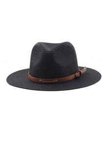 Nouvelle casquette à visière, chapeau plat de style rétro français pour homme, protection solaire pour les voyages à la plage d'été, grand bord de couleur unie, chapeau en polyester bohème coupe-vent avec protection UV, printemps/été