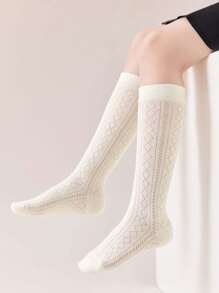 3 pares de calcetines medianos con estilo de princesa, corazón y lazo, cómodos y versátiles para estudiantes