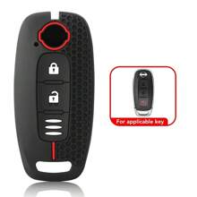 3 Buttons Silicone Remote Car Shell For Nissan X-Trail T33 Qashqai J12 Teana Altima Ariya 2022 2023 Key Case Cover Keychain