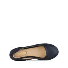 Women's Slip On Round Toe Ballet Flats Pumps Shoes - Blue - View 5