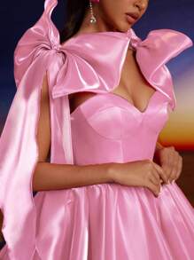 Vestido de bola elegante con decoración de moño de moda Anymoon, adecuado para bailes formales, graduaciones, fiestas de bienvenida, fiestas y eventos, vestido de fiesta, vestido de invitada de boda, vestido de graduación