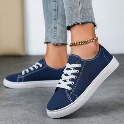 Modne damskie trampki na platformie, uniwersalne sznurowane buty treningowe z niską cholewką, wygodne wsuwane buty do jazdy na deskorolce, oddychające sznurowane buty z niską cholewką, odpowiednie na każdą porę roku