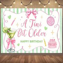1PC A Tini Bit Older Theme Cocktail Pink Bow Backdrop, Birthday Cake Party Decoration. Multi-Size, Multi-Purpose Party Backdrop Cloth For Men And Women - Universal Decoration For All Seasons, Indoor And Outdoor Decoration, Photography Studio, Garden Decoration, Party Decoration And Phone Booth.