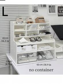 多层桌面储物架 - PVC 泡沫板材料杂物收纳架，用于数据线、笔、家庭整理器，适用于桌面、办公室、梳妆台、卧室、家庭、宿舍和学校 - 彩色 - 查看 5