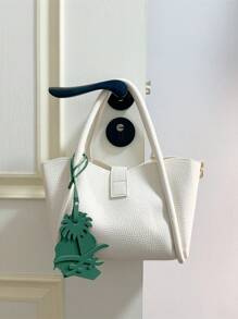 1PC Solid PU Double-Layer Leather Fashion, Simple And, Cute And Interesting Plants, Trees, Date Trees, Coconut Trees, Palm Trees, Map Shapes, Patterns, Backpacks, Shoulder Bags, Slanted Shoulder Bags, Tote Bags, Armpit Bags, Handbag Pendants, Other Storage Bag Pendants, Car Keychains, Car Pendants, Pants Waist Pendants, Luggage Box Pendants, Suitable For Couples, Students, Men, School Students, Men, Women, Work Commuting, Daily Dates, Holidays, Travel And Business Trips, Suitable For Boys, Girls, Girlfriends, Mothers, Girlfriends, Girlfriends, Girlfriends, Girlfriends, Birthdays, Etc - Dark Green - View 4