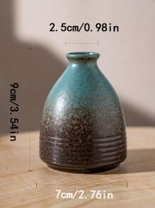 1pc Ceramic Vase Decor, Suitable For Living Room Floral Arrangement, Hotel Lobby Decoration, TV Stand, Bookshelf Flower Holder, Dining Table Centerpiece, Office Fresh Flower Display, Retro Dry Flower Vase