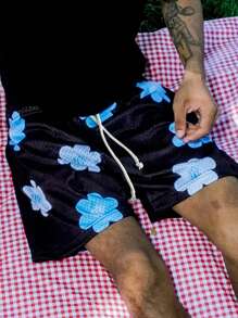 Men's Fashionable Breathable And Cooling Floral Print Beach Shorts For Summer