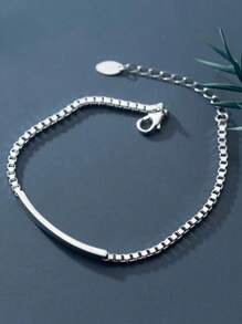 1pc Niche Design INS Luxury Geometric S925 Sterling Silver Bracelet, Delicate Versatile Accessory, Gift For Women Daily Wear