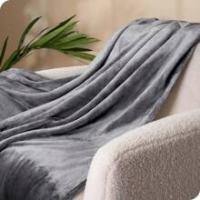1 Solid Color Soft Comfortable Blanket For All Seasons. - 深灰色 - 查看 5