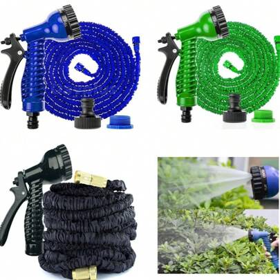 Vandise Expandable Garden Hose Water Pipe, Expands To 75/100/150/200FT, 7-Mode Nozzle Multiple Spray Patterns 3/4" Durable Fittings, Lead-Free Lightweight No-Kink Garden Hose For Cleaning Outdoor, Portable Hose Pipe Garden Hose Nozzle Heavy Duty, Expanding Expandable Flexible Garden Water Hose With 7 Spray Nozzle , Expands 3 Times, 75 Feet Hosepipes, Adjustable 7 In 1 Spray Nozzle, Compact And Lightweight Water Hose With 3/4" Fittings, For Watering Garden Pots Balconies, Hoses Expandable Garden Hose 75ft Telescopic Heavy Duty Expanding Water Hose With 7 Function Nozzle, 3 Layer Latex, Compact And Portable, Black