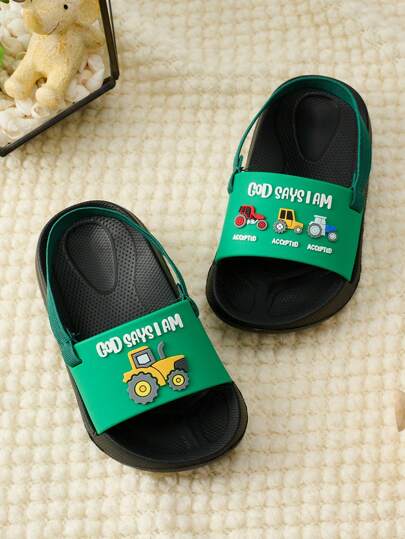 1 Pair Infant/Toddler Boys' Cartoon Design Comfortable Casual Lightweight Fashionable Sandals, Suitable For Summer