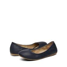 Women's Slip On Round Toe Ballet Flats Pumps Shoes - Blue - View 6