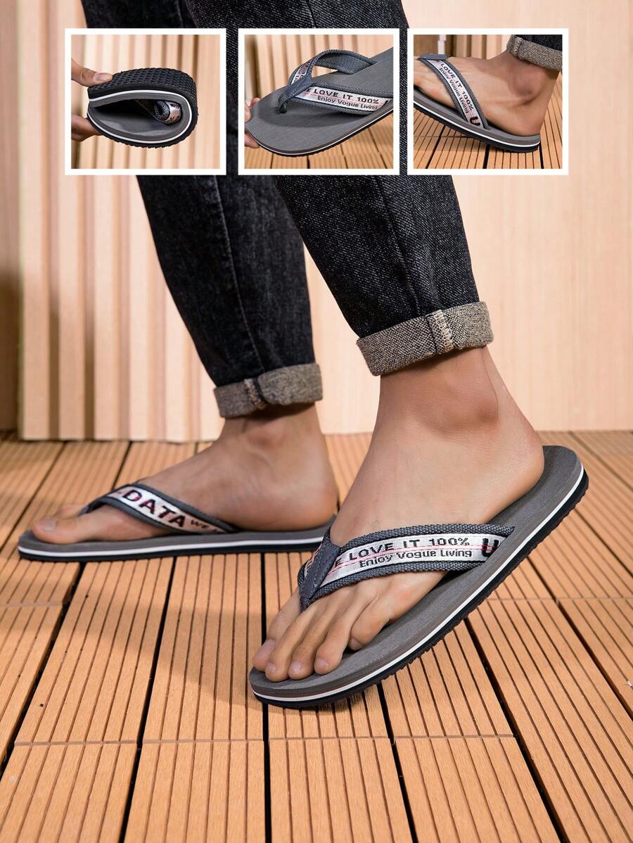 Men's Casual And Fashionable Flip Flops With Soft And Comfortable Sole, For Indoor And Outdoor Use, Unisex Coffee Brown Sandals