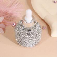 1.01oz Bling Crystal Glass Dropper Bottle, Pink Sparkling Refillable Perfume Vial, Lotion Dispenser, Aromatherapy Oil Bottle, Cosmetic Sample Container, Travel Essential, Portable Accessories Storage