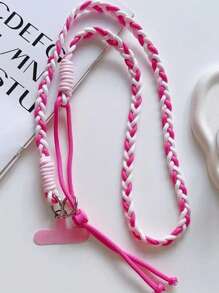 全新时尚三股编织防丢失户外登山吊带，配有可调节扣环 + 垫，彩色手机挂绳