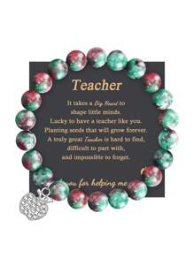 1PC Valentine's Day Gift For Teacher Apple Bracelet, Mother's Day Gift For Teacher, Christmas Gift For Teacher Apple Bracelet, Teacher's Day Gift For Teacher, Thanks Gift For Teacher, Mom, Mother, Mother's Day, Gift