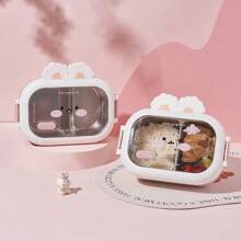 1个不锈钢兔子主题防漏便当盒，带分隔板，适合学校、办公室、露营和野餐，防锈耐热，学习用品 - 彩色 - 查看 5