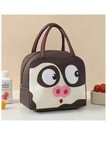 1pc Printed Lunch Bag, Aluminum Foil Insulated Portable Portable Lunch Bag, Waterproof Portable Design, Suitable For School And Office Use - Keep Food Fresh And Delicious, Bento Bags, Tote Bags, Kitchen Picnic Food Storage Bags, Back To School, Outdoor Carrying Bag