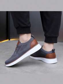 2025 New Stylish Men's Wingtip Breathable Lightweight Casual Oxford Shoes, Men's Office Daily Wear Mesh Breathable Versatile Shoes