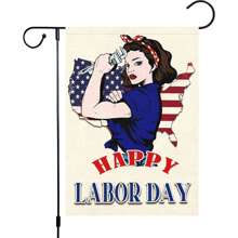 1pc Labor Day Patriotic Theme Outdoor Lawn Garden Flag, Yard Banner Applicable For Holiday Celebrations - Labor Day Tribute to Workers - View 6